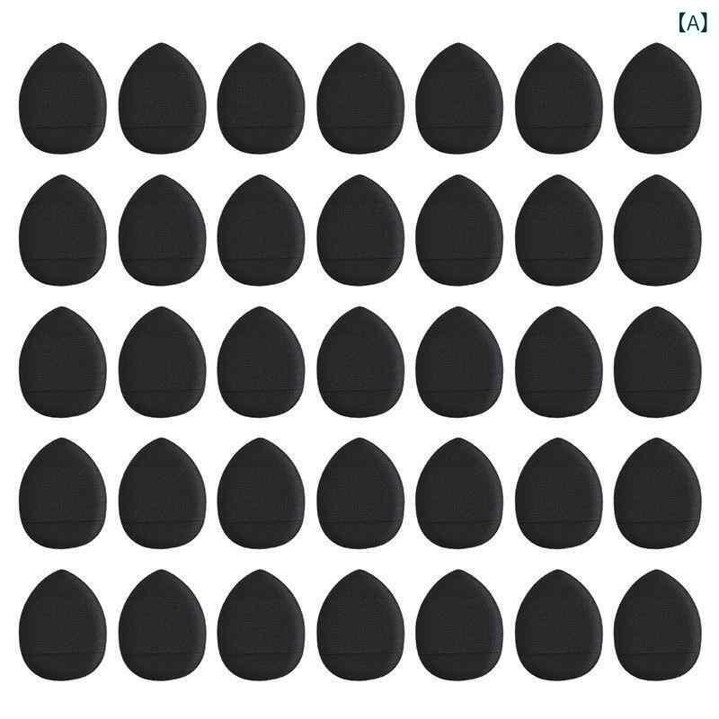 メイクアップスポンジ ミニ三角形 15個 30個 60個 100個 パフ 乾湿両用 混合色 ブラック ピンク系 グリーン レッド