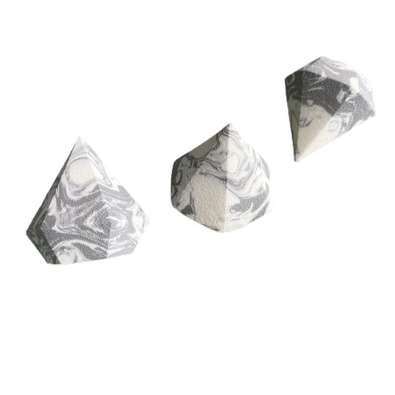 メイクアップ スポンジ 大理石模様 ダブルカラー 混合色 ひょうたん型 ダイヤモンド型 ファンデーション 化粧ツール 乾湿両用