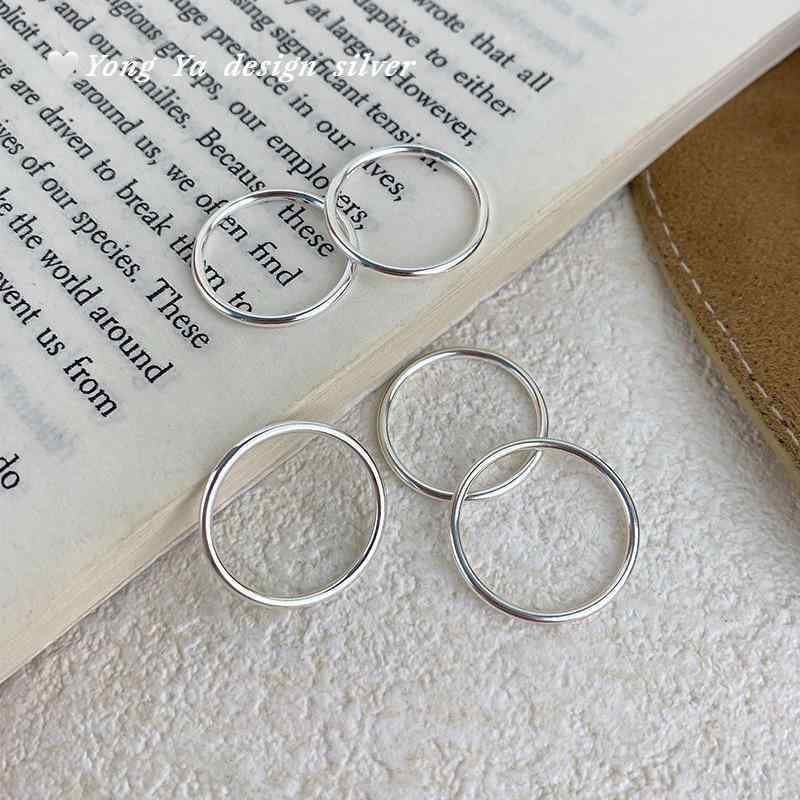 指輪 レディース シルバー999 銀製 リング シンプル 幾何学模様 エレガント 上品 ベーシック 韓国風 ファッション 11号 12号 13号 14号 15号 16号 17号 18号