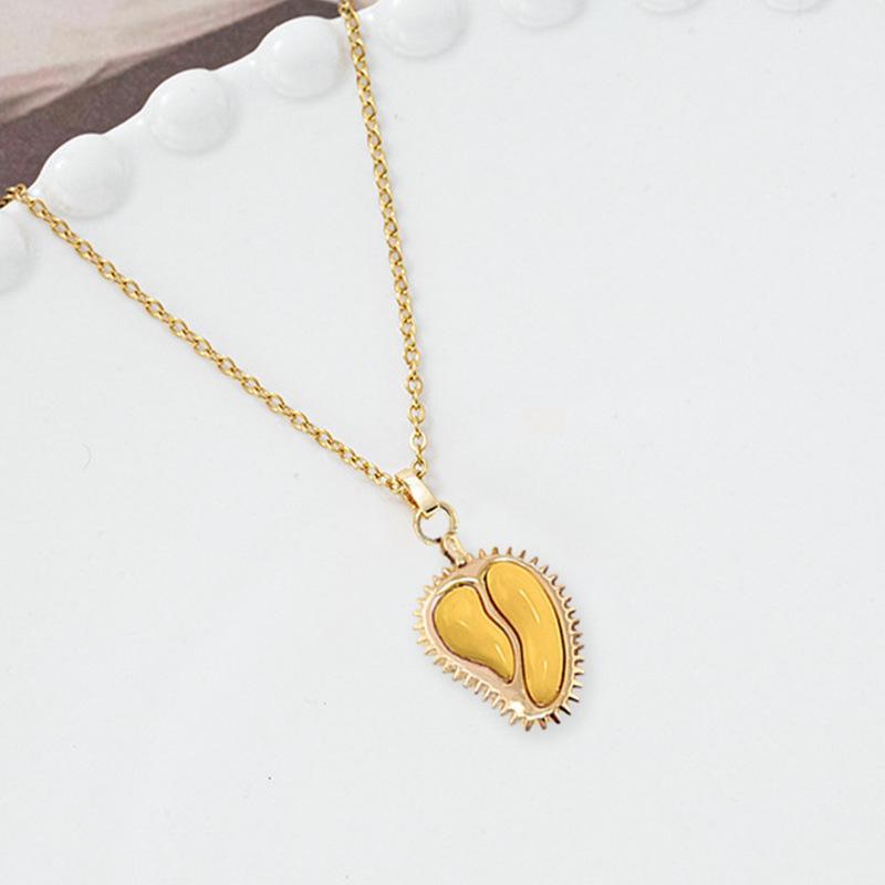 ネックレス レディース ドリアンモチーフ ゴールドカラー ペンダント 鎖骨チェーン 韓国風 アクセサリ..