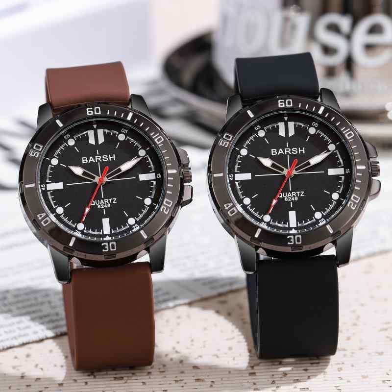 腕時計 メンズ 男性用 スポーツウォッチ 学生 韓国風 シリコン ラバー アナログ ブラック 黒