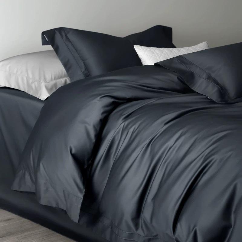 寝具 100サテン エジプト綿 ベッドシーツ 布団カバー 4点セット 無地 1.8m 高級感 活性染料 绗缝 春夏