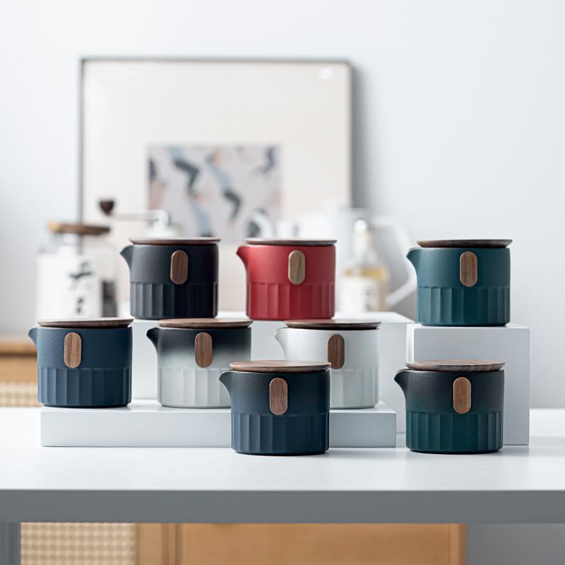 茶器セット 携帯用 ティーセット 急須 湯呑み 2客 アウトドア キャンプ 陶器 粗陶 グリーン ブルー ブラック レッド ホワイト シンプル レトロ