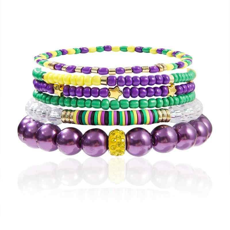 ブレスレット ボヘミアン 串珠 ファッション 手作り アクリル ミルフィオリビーズ 幾何学模様 重ね付け アフリカ ヨーロッパ 南米 東南アジア 北米 東北アジア 中東 男女兼用