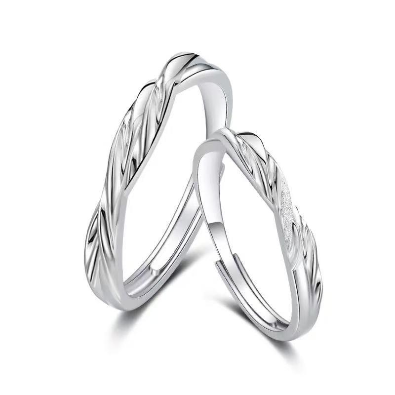 指輪 ペアリング シルバー999 モビウスリング オリジナルデザイン カップルリング ファッションリング 銀色 オープンリング 調節可能