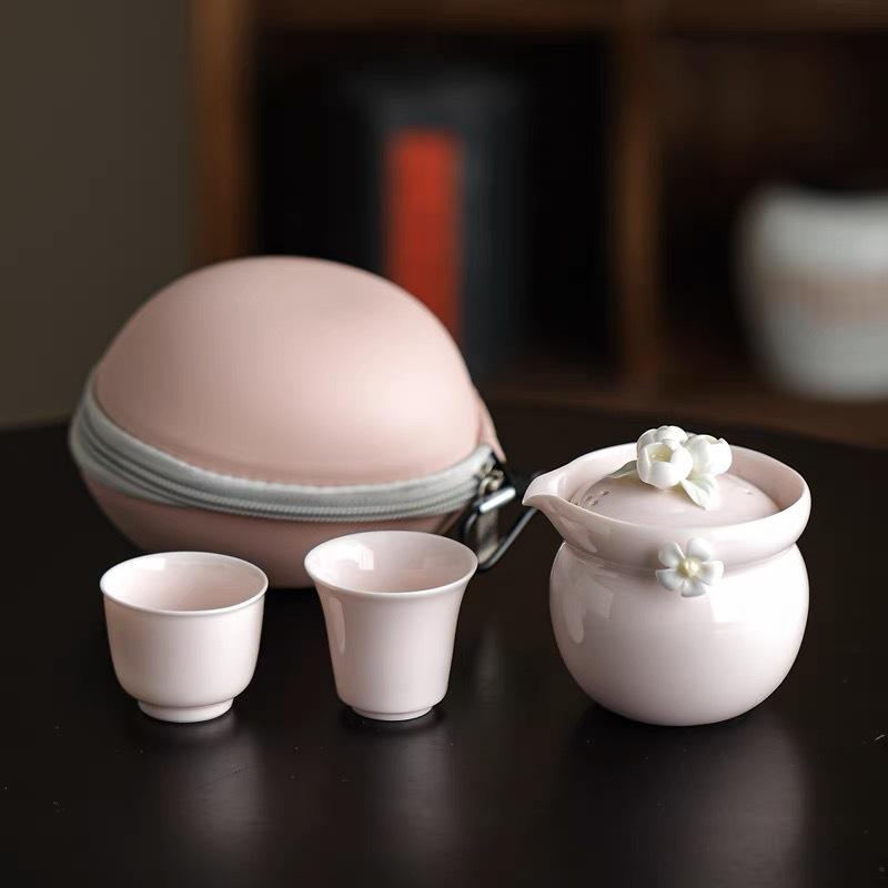 茶器セット 旅行用 かわいい 陶器 携帯用 収納 功夫茶器 ティーポット 湯呑み
