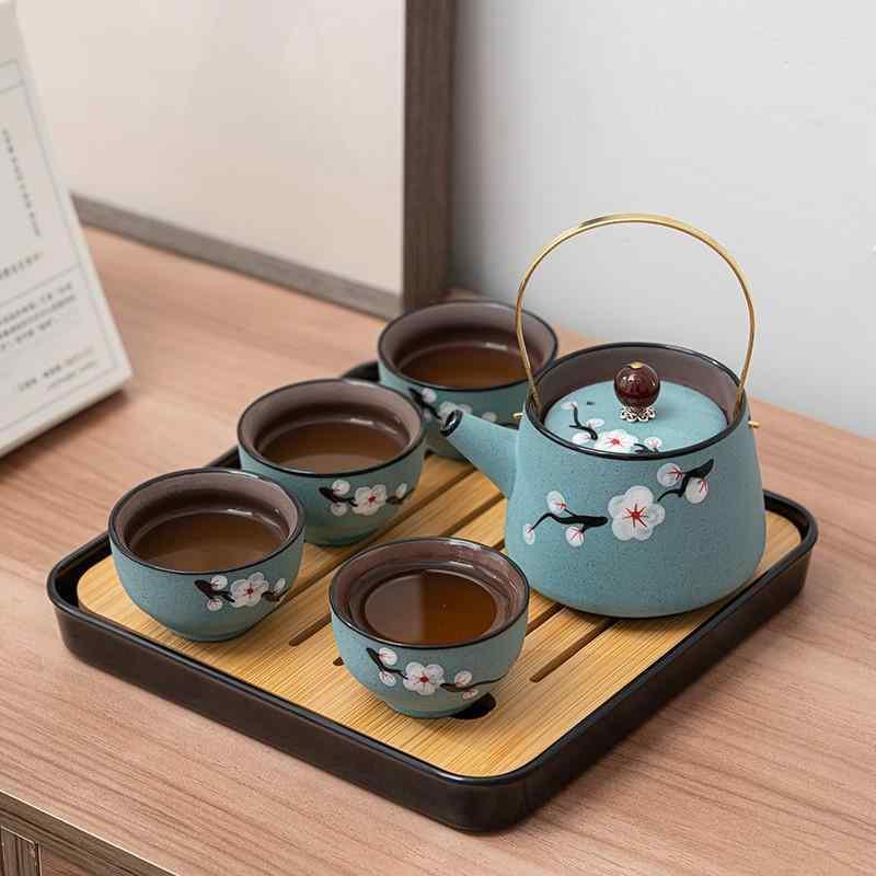 茶器 携帯用 陶瓷 茶器セット 功夫茶器 梅柄 菊柄 旅行 普段使い