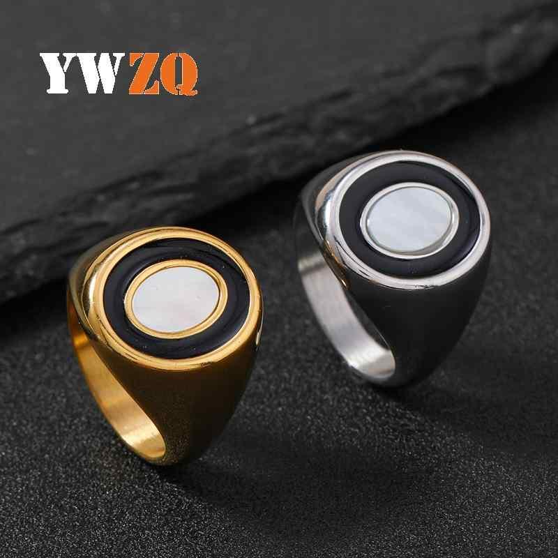 指輪 メンズ チタン鋼 楕円 ジルコニア リング ヒップホップ パンク スタイル ファッション 手元 おしゃれ スチール ゴールド 6号 7号 8号 9号 10号 11号 12号 13号