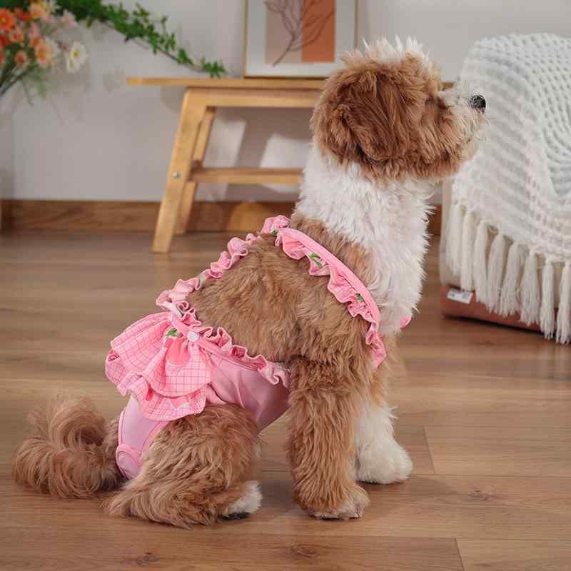 ペット 生理パンツ かわいい スカート レース 犬 マナーパンツ サニタリーパンツ ドッグウェア ポリエ..