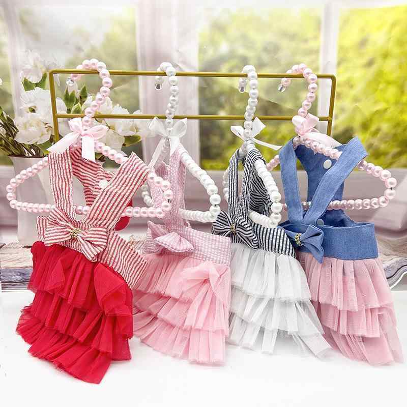 ペット服 犬 猫 スカート ワンピース 厚手 公主 かわいい 手作り ピンク ブラック ブルー レッド バタ..