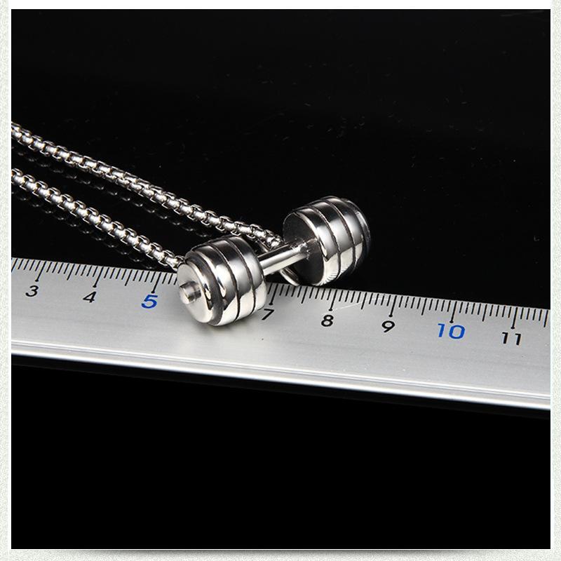 ネックレス メンズ 男性用 哑铃 ダンベル バーベル ペンダント レトロ ステンレス 鋼 チタン鋼 アクセ..