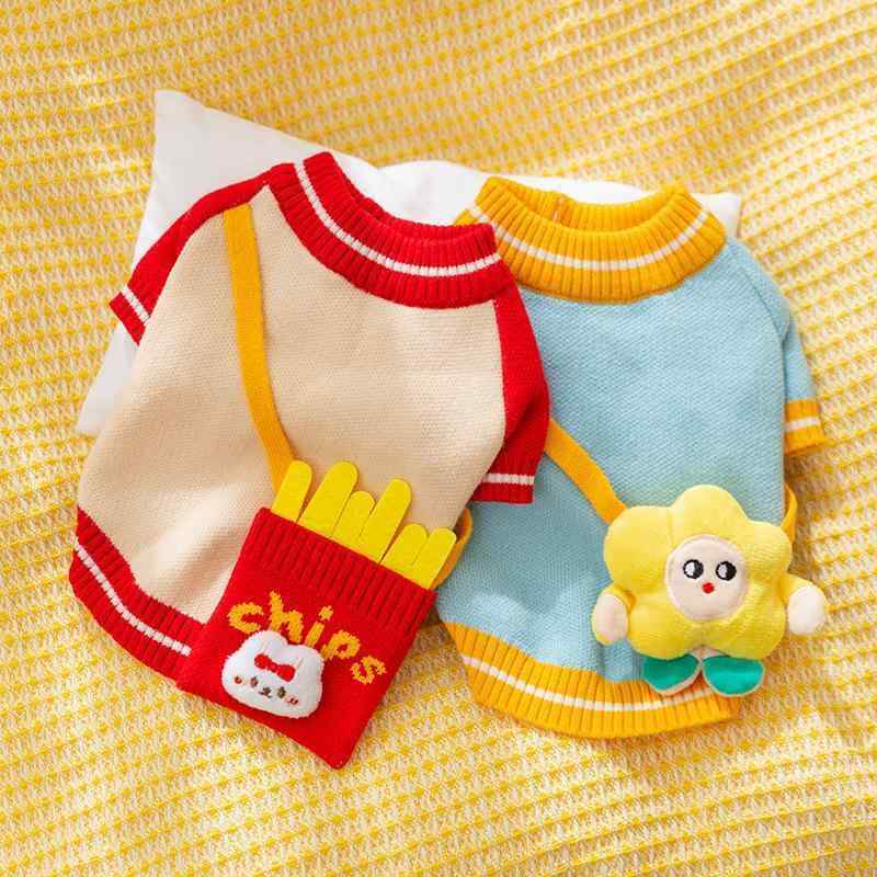 ペット服 秋冬 かわいい カートゥーン ニット セーター 猫 犬 暖か XS S M L XL レッド ブルー ピンク ..