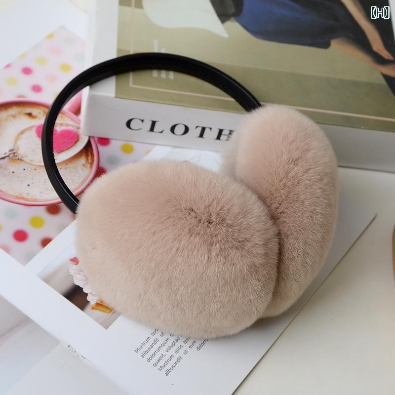 イヤーマフ レディース 冬 ラビットファー あったか 防寒 耳当て かわいい ふわふわ もこもこ ベージュ..