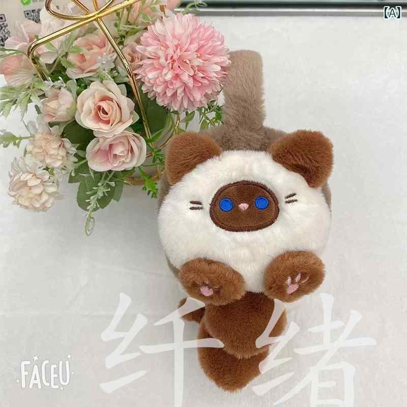 耳あて レディース キッズ 伸縮性 猫耳 かわいい 秋冬 防寒 あったか イヤーマフ 灰色 ピンク系 ホワイト ブラウン 通学