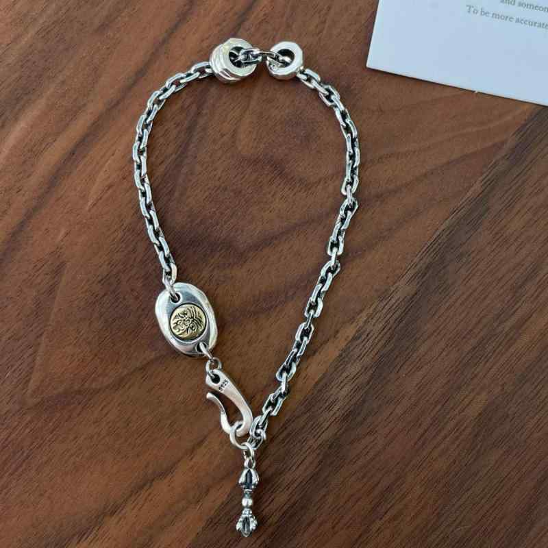 楽天トミーショップ 楽天市場店ブレスレット レディース 925シルバー チベット 扎基拉姆 円形 レトロ エスニック 個性的 トレンド 手作り風 ハート シルバーアクセサリー 銀 アクセサリー