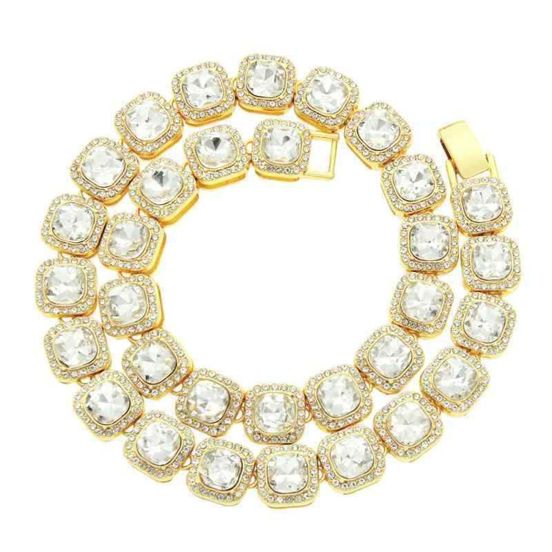 ネックレス メンズ キューバチェーン 幾何学模様 ジルコニア チョーカー ペンダント HIPHOP ヒップホッ..