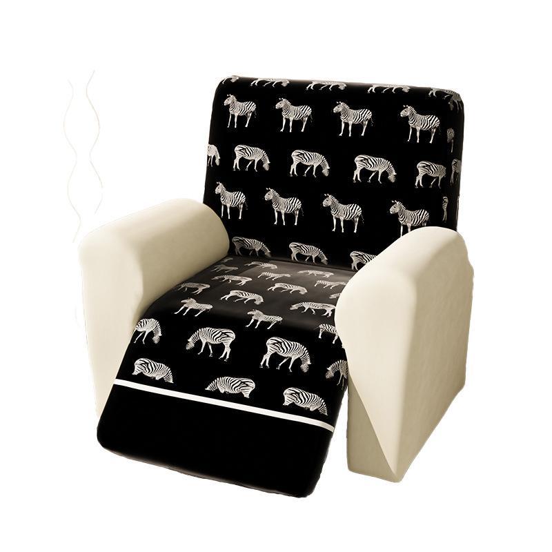 ソファカバー 電動リクライニングソファ用 肘あり 1人掛け 猫 傷防止 伸縮素材 洗える オールシーズン かわいい アニマル柄 ピンク系