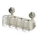 歯ブラシスタンド 吸盤式 電動歯ブラシホルダー 壁掛け 収納 洗面所 歯磨きコップ ホルダー 透明 ブラック系 ホワイト系 2人用 3人用 4人用