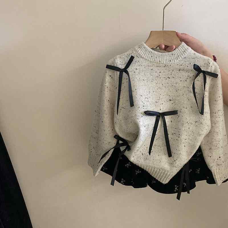 子供用ニットセーター ケーキスカート セットアップ 春秋 女の子 3歳 4歳 5歳 6歳 7歳 8歳 長袖 柔らか..