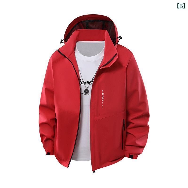 マウンテンパーカー メンズ 薄手 アウトドア 登山 ジャケット 取り外し可能フード付き 防水 防風 透湿性 春秋 スポーティー カジュアルスタイル アイボリー ホワイト ネイビー ブルー グレー オレンジ カーキ ブラック 7XL 8XL