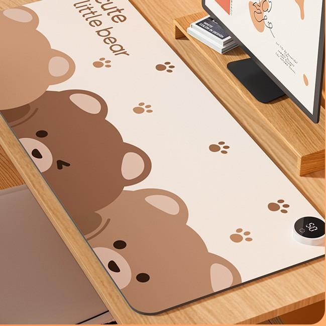 デスクマット レディース メンズ 電気加熱式 暖房 60*36CM 70*33CM 80*33CM オフィス 書斎 デスク テーブル あったかグッズ 寒さ対策 かわいい 小熊 星柄 ウサギ柄 グレー