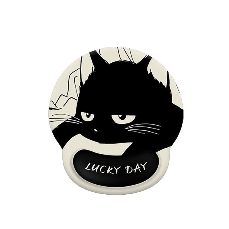 マウスパッド レディース かわいい 猫 黒猫 腕置き リストレスト 疲労軽減 柔らかい シリコン 250*225*23MM