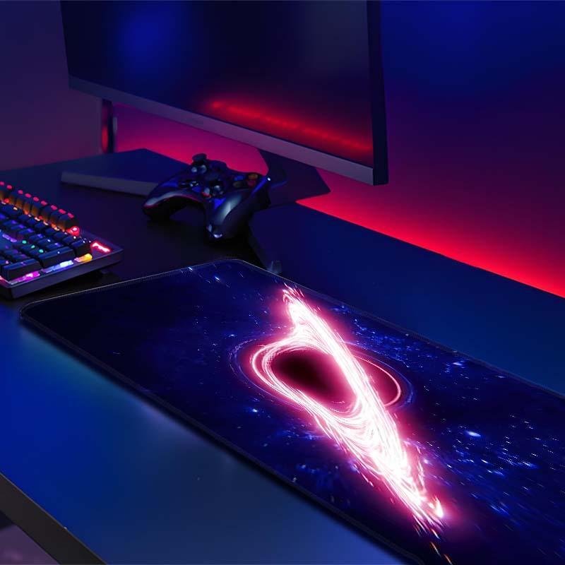 デスクマット かわいい 宇宙 星 星柄 手描き風 大判 ゲーミングマウスパッド オフィス デスク 防滑 超厚 天然ゴム 800 300 900