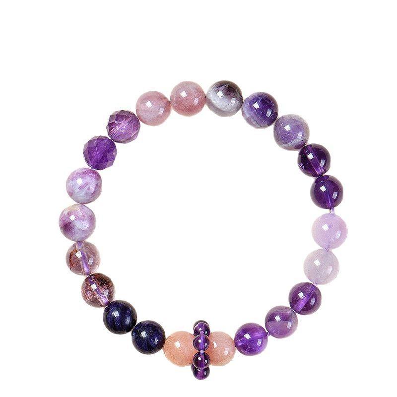 ブレスレット レディース 水晶 蛇年 ヘビ 干支 縁起物 紫水晶 パワーストーン 開運 お守り 普陀山 中国風 アクセサリー ラッキーアイテム