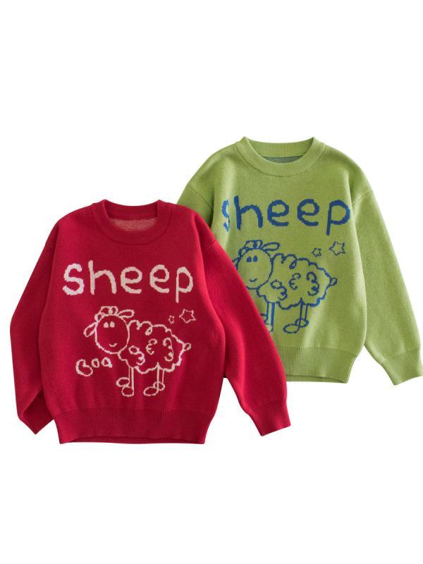 ・対象: 女の子・生地: 綿・スタイル: 韓国・対象年齢: 3～8歳 (100～140cm)・シーズン: 冬、春、秋・毛糸の太さ: 普通・厚さ: 普通・袖丈: 長袖・留め具: プルオーバー・柄: キャラクター・実写: モデルなし・要素: スポーツ・生地名: 綿・主生地成分: 綿100%・安全レベル: A・襟型: ラウンドネック・フード: なし・色: レッド、グリーン・適合身長: 90cm、100cm、110cm、120cm、130cm、140cm・衣類の前立て: プルオーバー・製品カテゴリ: 子供用セーター