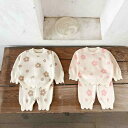 ニット・セーター ベビー・キッズ 花柄 コットン ニットセットアップ 長袖トップス ロングパンツ 66cm 73cm 80cm 90cm 100cm 春秋 冬