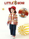 子供服 女の子 小熊 Tシャツ & ニット カーディガン セットアップ 春秋物 ボーダー 切り替え コットン100% 長袖 カットソー トップス 普段着 かわい...