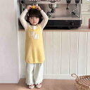 ニット・セーター キッズ 女の子 ニットベスト ワンピース 長ズボン 3点セット 韓国子供服 幼児 小学生 薄手 ポリエステル かわいい 動物柄 春秋 イエロー...