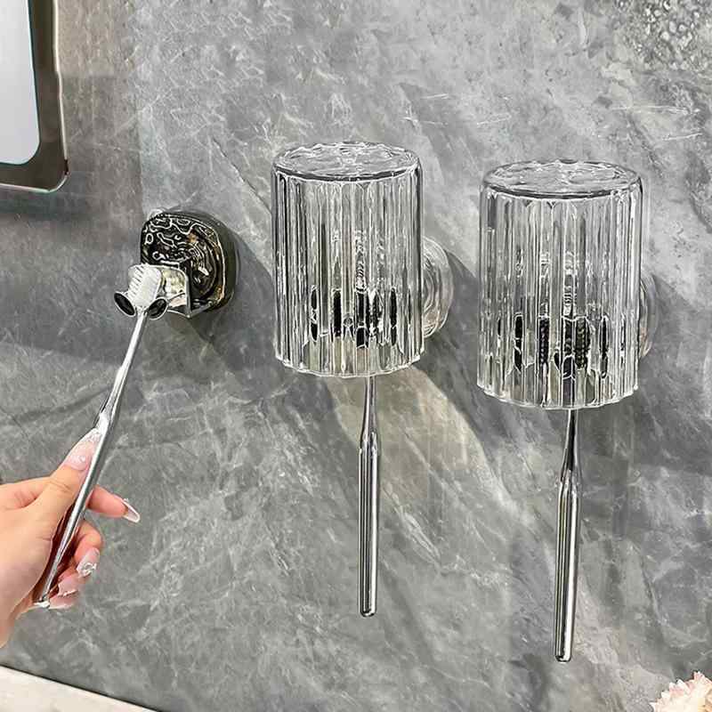 歯ブラシスタンド 壁掛け 吸盤式 電動歯ブラシ 歯ブラシホルダー 歯磨きコップ ホルダー 洗面所 収納 ..