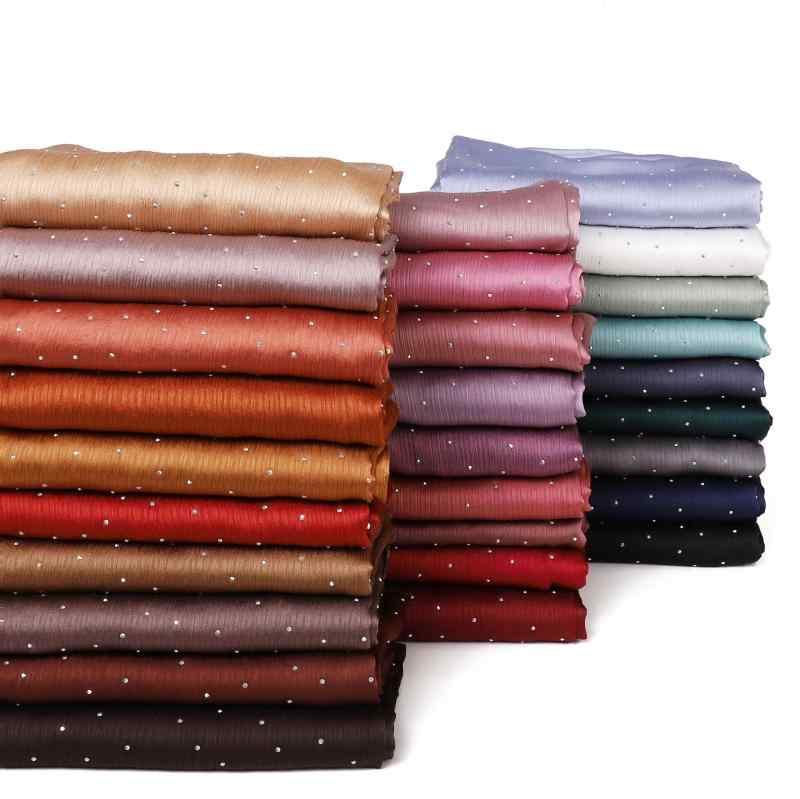 スカーフ ストール レディース 服飾小物 単色 サテン しわ加工 満天星 ホットドリル風 シルクタッチ シ..