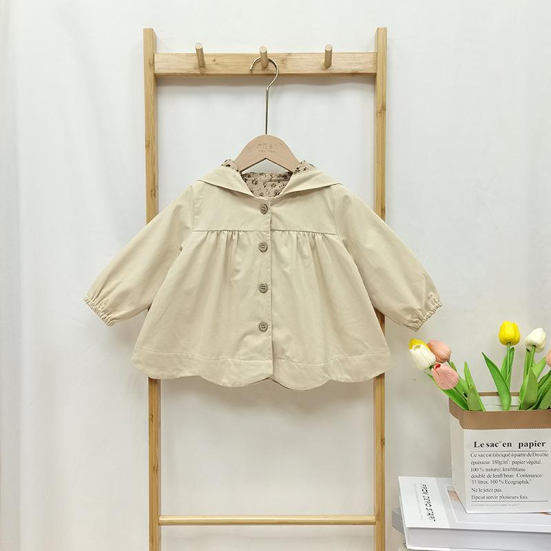 キッズ ジャケット 春物 女の子 かわいい耳付き 配色 花柄 森ガール風 ゆったり ベビー ドールトップス