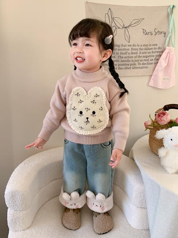 子供服 ニット セーター 韓国 ベビー服 赤ちゃん 幼児 女の子 冬 厚手 ウサギ耳 かわいい 73CM 80cm 90cm 100cm 110cm 120cm