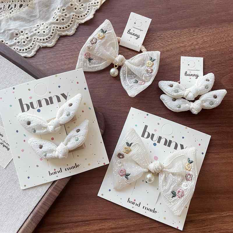 ヘアアクセサリー キッズ 春秋冬 ヘアクリップ ヘアゴム かわいい レース うさ耳 リボン サイドヘアク..