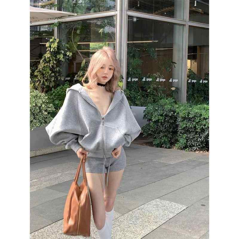セットアップ レディース 灰色 スウェット パーカー アウター パンツ 上下セット 2点セット 春 高身長 スタイルアップ
