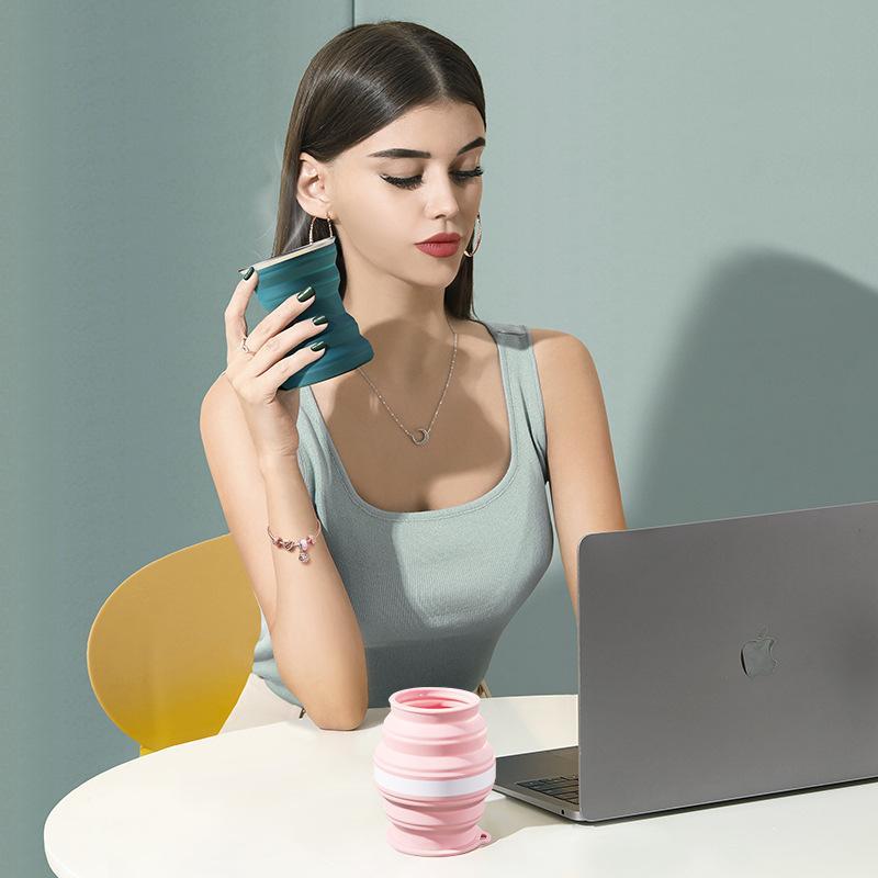 水筒 レディース メンズ シリコン 折りたたみ コップ カップ 携帯用 耐熱 洗面 歯磨き グレー ブルー ピンク ホワイト アウトドア