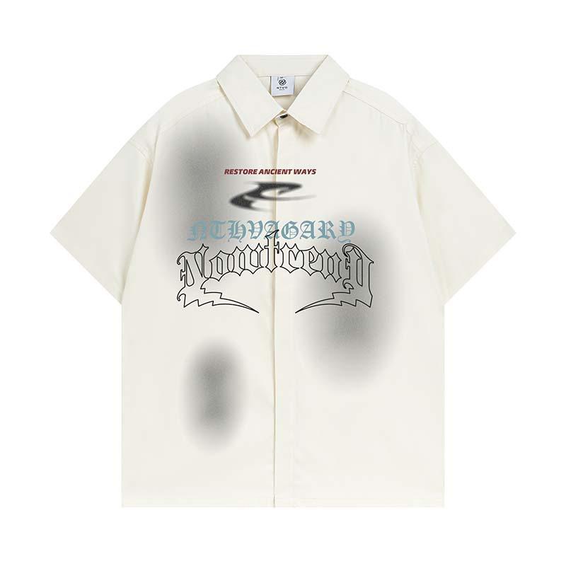 ・カテゴリ: シャツ・スタイル: ストリート・対象: 青年・袖丈: 半袖・柄: ストライプ、プリント・タイプ: カーディガン・フィット: ゆったり・襟型: 襟付き・厚さ: 普通・素材: 化学繊維混紡、ポリエステル96%以上・色: ブラック、ベージュ・サイズ: M、L、XL、XXL・シーズン: 夏・対象: 成人、男性・加工: 防しわ加工