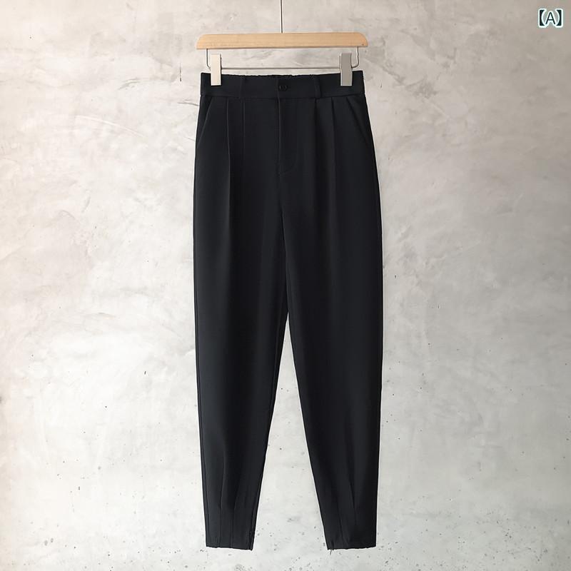 ・スタイル: 流行・パンツ丈: 9分丈・パンツ型: ストレート・股上: 普通・厚さ: 薄手・柄: 無地・対象: ティーン・素材: 竹繊維、兔毛・生地: 涼感・ディテール: ハーレムパンツ・伸縮性: 微ストレッチ・色: ブラック、ホワイト、ダークグレー、カーキ・サイズ: 28、29、30、31、32、33、34、36、38・対象年齢: 成人・対象性別: メンズ・カテゴリ: カジュアルパンツ