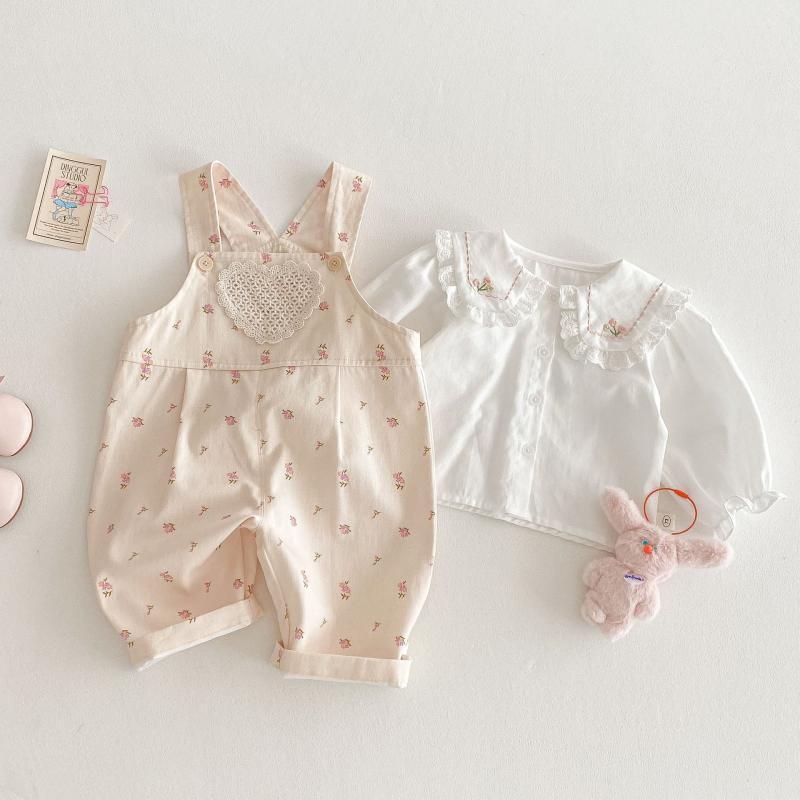 子供服 キッズ ベビー 背付きパンツ 春秋 長ズボン 70 80 90 100 花柄 コットン100% 女の子 普段着 か..