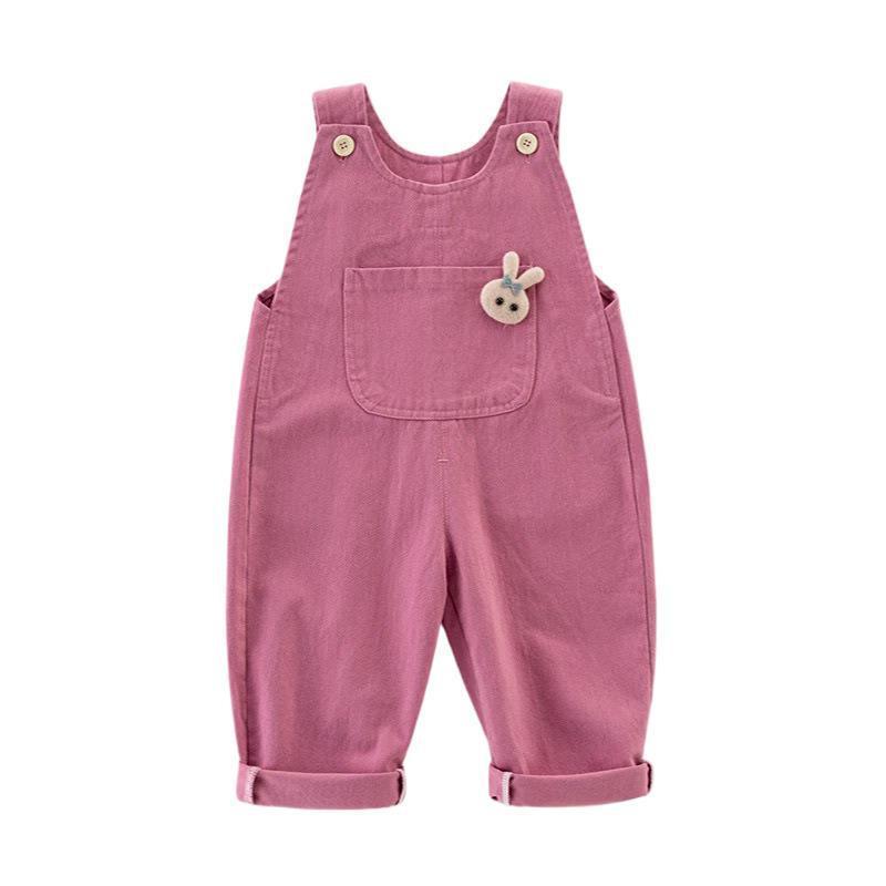 ベビー キッズ 女の子 コットン 背当て パンツ 春秋 70 80 90 100cm かわいい 子供服 長ズボン ズボン