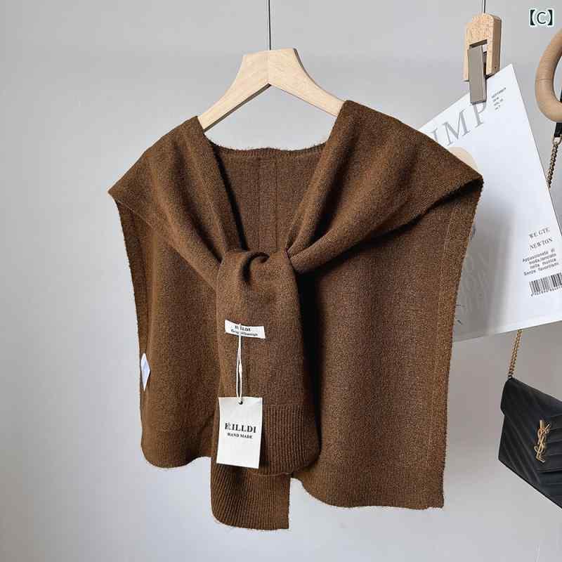 ショール レディース ウール混紡 ニット ストール 肩掛け ケープ 秋冬 防寒 あったか ひざ掛け 羽織り ..