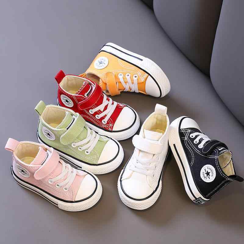 ベビー 靴 幼児 帆布シューズ スニーカー 春夏 秋冬 滑り止め 高帮 ローカット 白 黒 赤 ピンク 緑 紫 黄色 12-36ヶ月