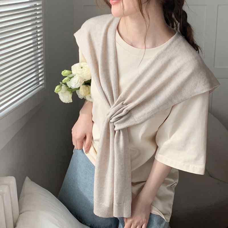 ショール レディース 春秋 韓国 ファッション ウール100% ニット 薄手 冷房対策 燕麦色 ピンク系 アイボリー