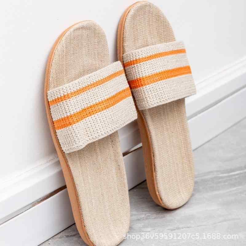 スリッパ ルームシューズ 男女兼用 大人用 リネン EVA 室内履き 木床 通気性 春夏秋冬 パープル ホワイト 白 35 36 37 38 39 40 42 43 44 45