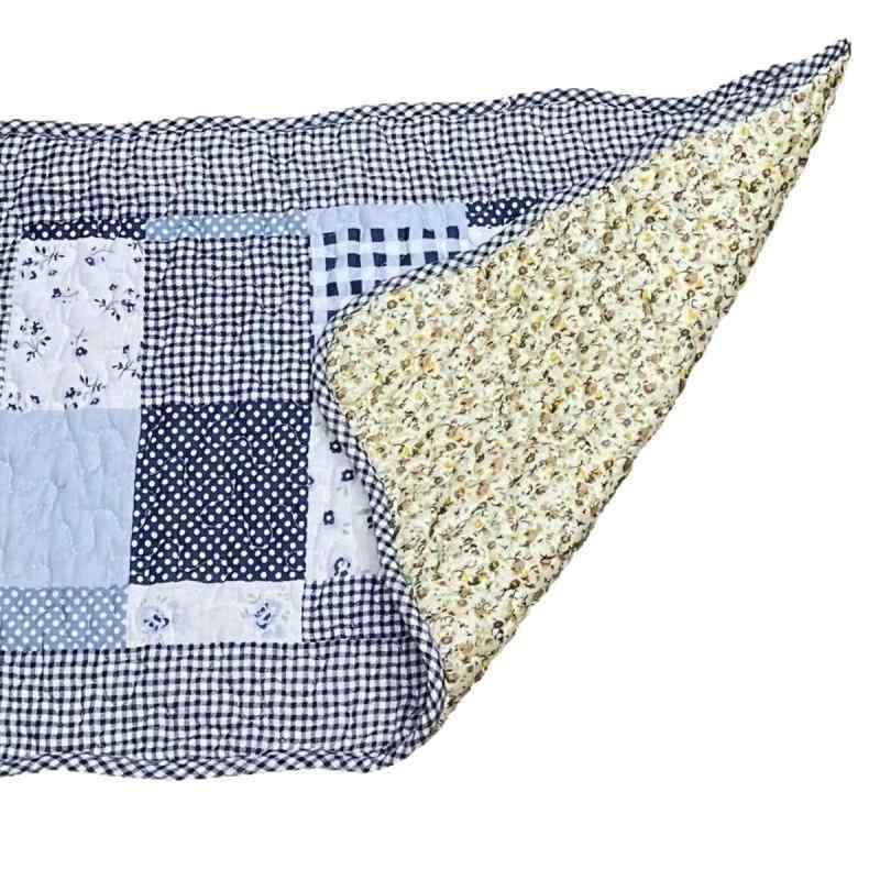 玄関マット 純綿 キルティング ラグ カーペット ドアマット 防ダニ 幾何学模様 格子柄 水洗い可 天ブルー ピンク系 紺色 緑色 花柄 猫柄 防滑