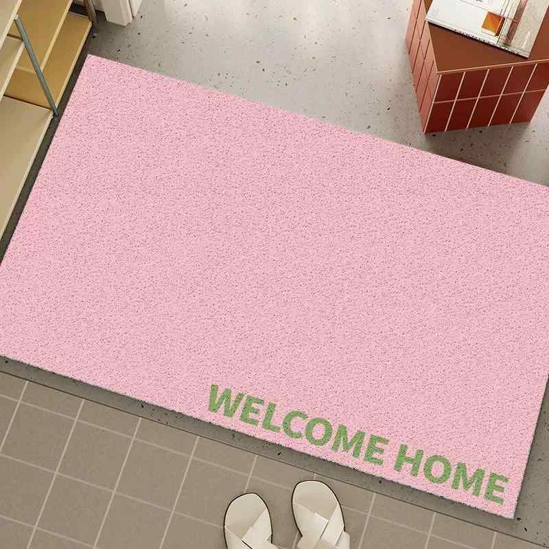 玄関マット 室内 カーペット ラグマット マカロンカラー 耐摩耗性 防汚 PVCマット ドアマット ウェルカム 無地 ピンク系 グレー ミントグリーン ベージュ 40×60cm 50×80cm 60×90cm 80×120cm