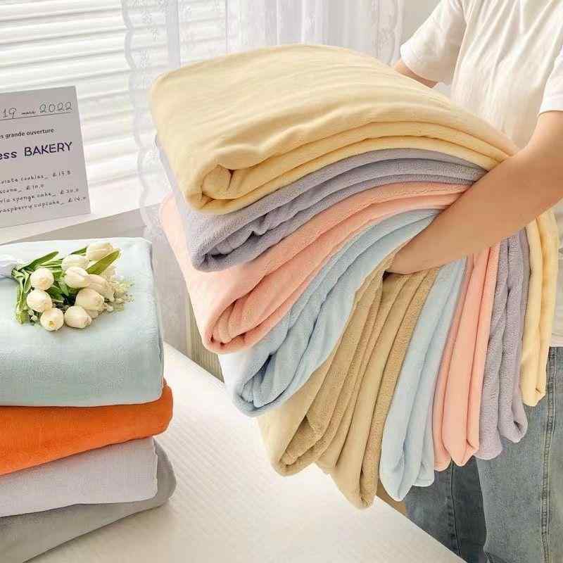 毛布 ブランケット 四季 両面 フランネル ミルク ベルベット生地 寝具 多機能 エアコン 膝掛け 肩掛け ショール ペット グレー系 白色系 黒色 ピンク系 紺色